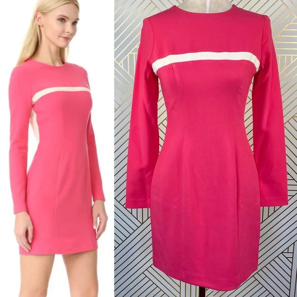 Black‎ Halo Coral Perkin Colorblock Cocktail Dress - Picture 1 of 12